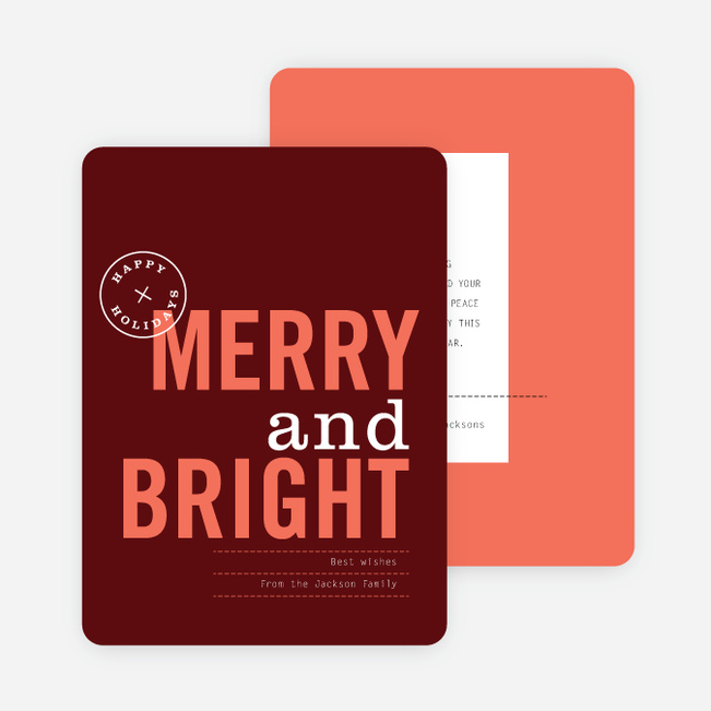 Merry & Bright Seal Holiday Cards - Red