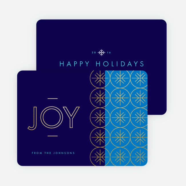 Snowflake Joy Holiday Cards - Blue