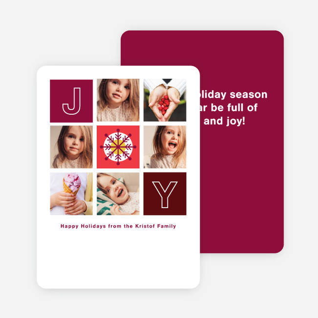 Tic Tac Joy Family Photo Cards - Pink