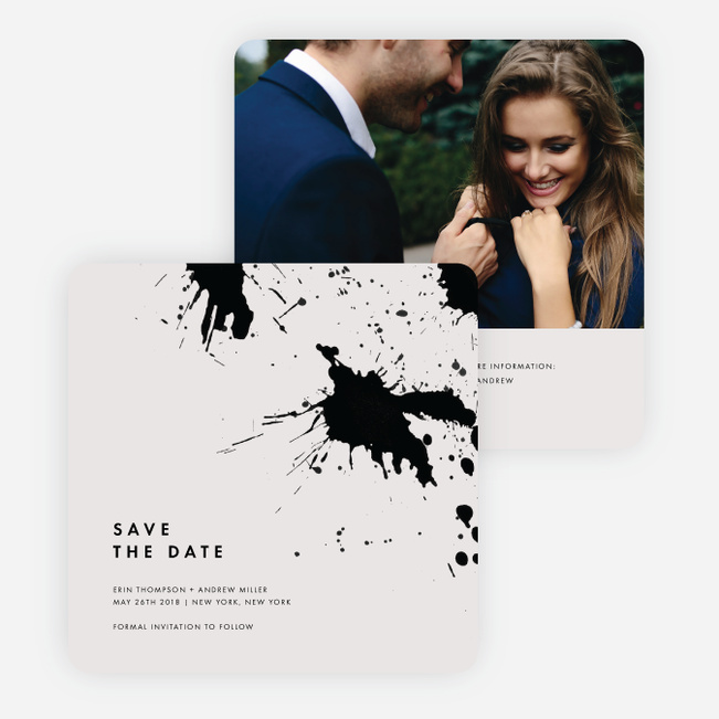 Brush Splash Save The Dates - Beige