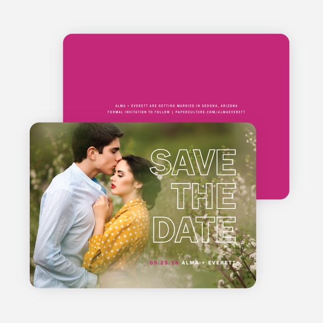 Color Up Save The Dates - Pink