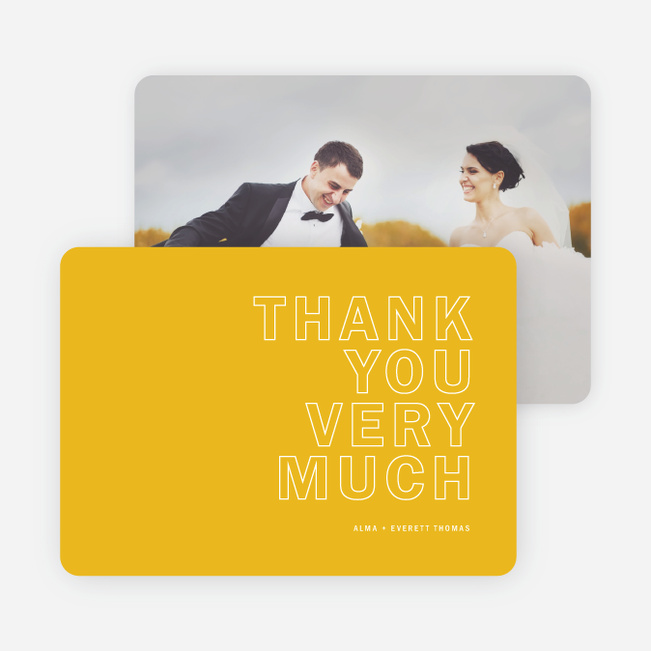 Color Up Wedding Thank You Cards - Yellow