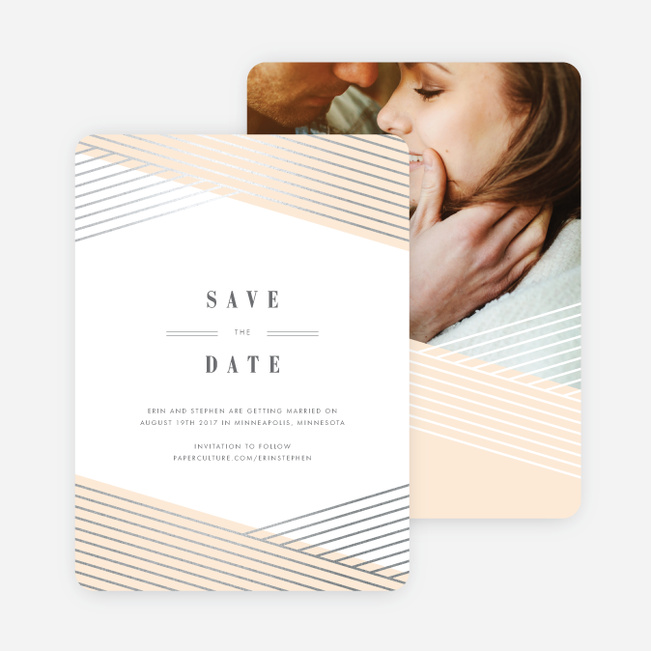 Diagonal Chic Save The Dates - Orange