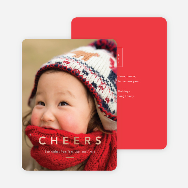 Foil Cheers Holiday Cards - Red