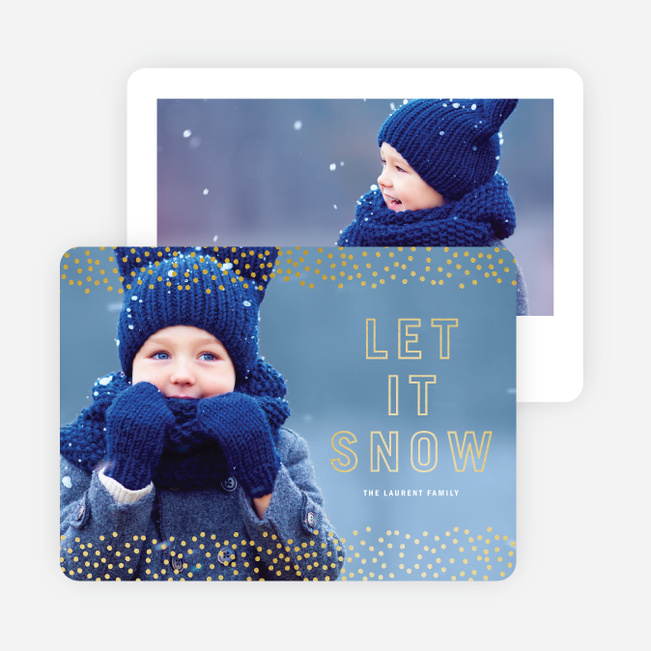 Foil Let It Snow Holiday Cards - Yellow