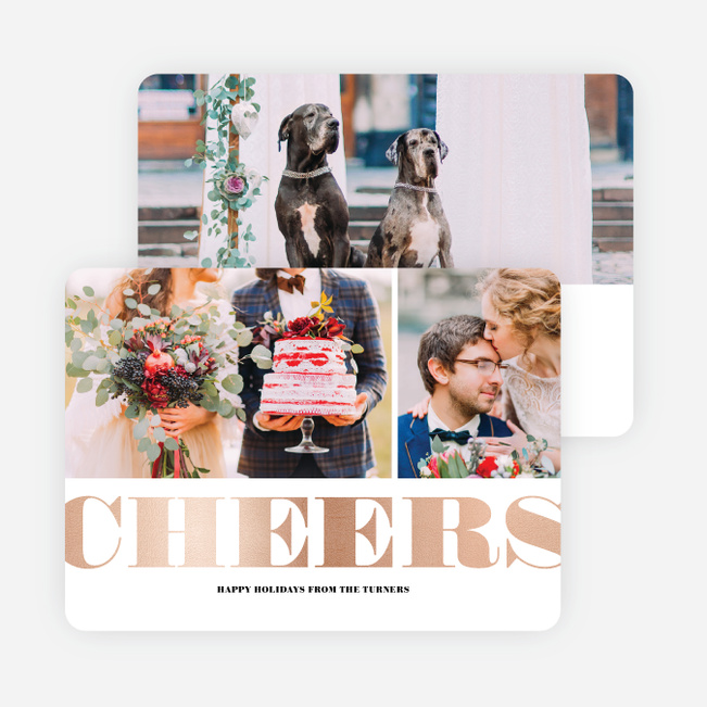 Foil Type Holiday Cards - Pink