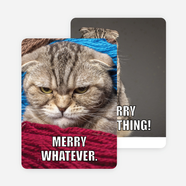 Merry Whatever Photo Holiday Cards - Black