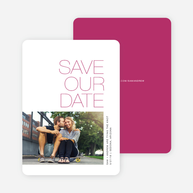 Simply Type Save The Dates - Pink