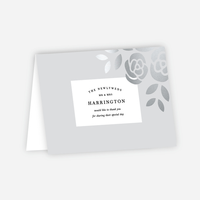 Coming Up Roses Wedding Thank You Cards - Black
