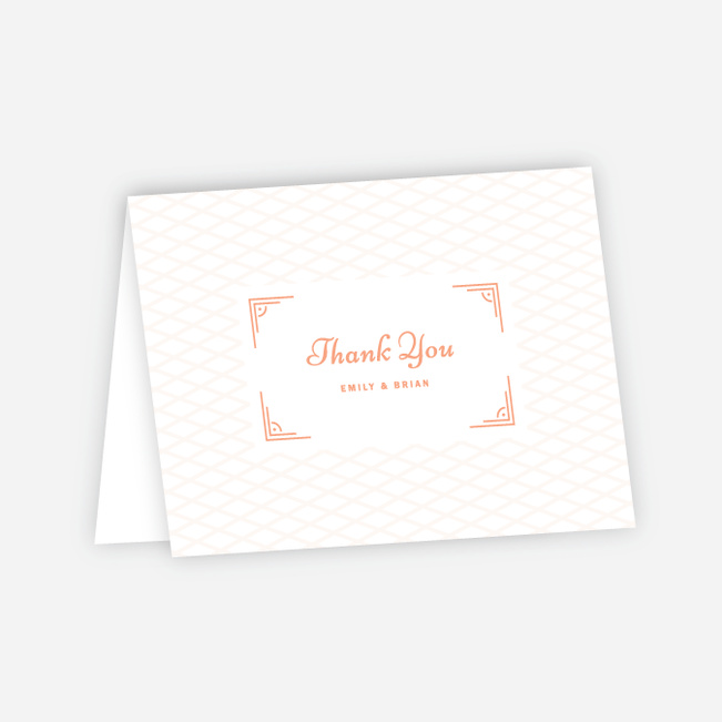 Crossing Paths Wedding Thank You Cards - Orange