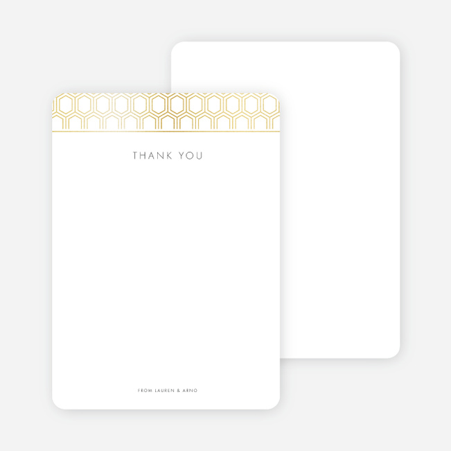 Hexagon Bliss Wedding Thank You Cards - White