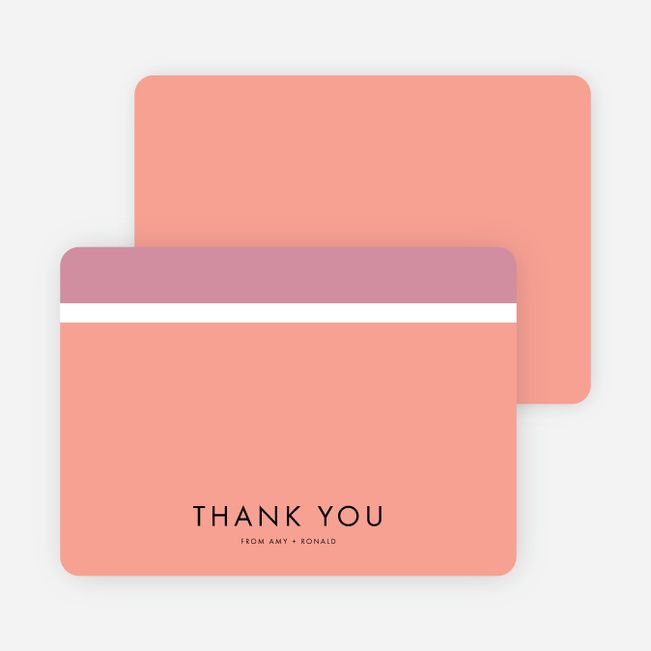 Stripe It Wedding Thank You Cards - Pink