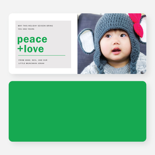 Peace & Love Holiday Cards - Green