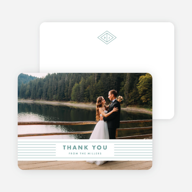 Diamond Chic Wedding Thank You Cards - Blue