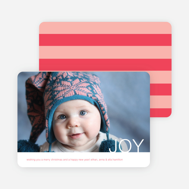Simple Joy Holiday Photo Cards - Tomato Red