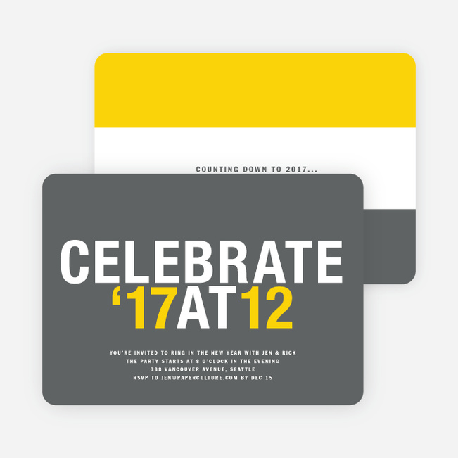 12 at 12 New Year’s Invitations - Sun Gold