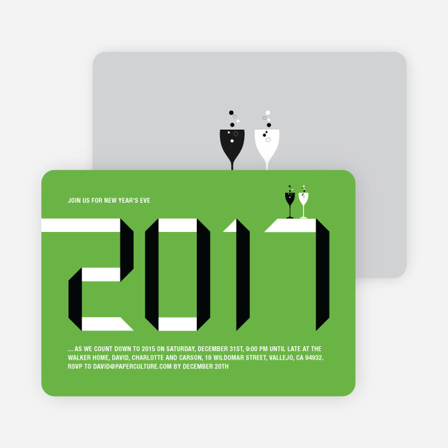 2010 New Year’s Eve Party Invitations - Apple Green