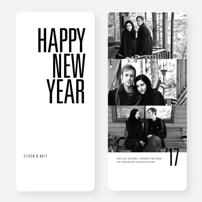 Black and White New Year’s Cards - Black