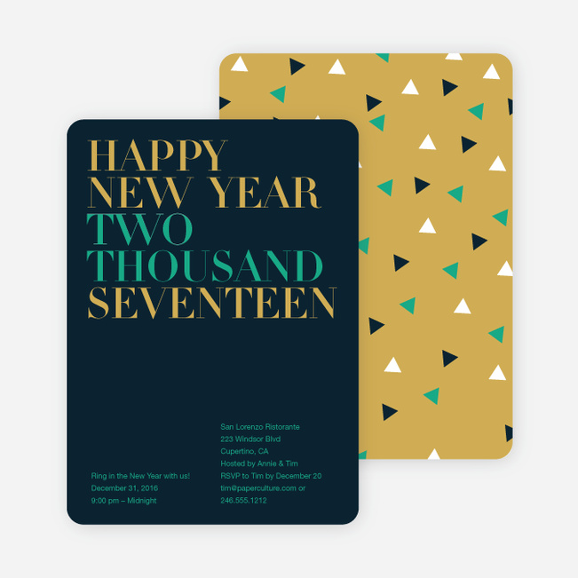 Bold New Year’s Eve Party Invitations - Slate Blue