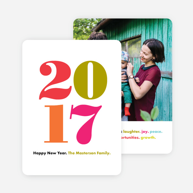Bright Type New Year Cards - Red