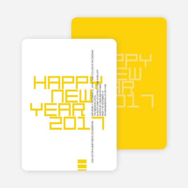 Modern and Bold New Year’s Party Invitations - Sungold