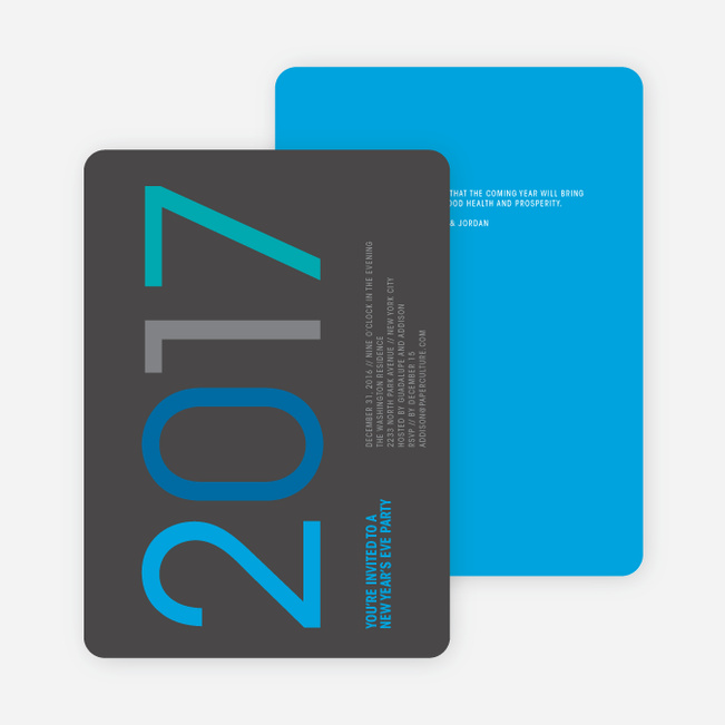 New Year’s Eve Party Invitations: Whoosh! - Royal Blue