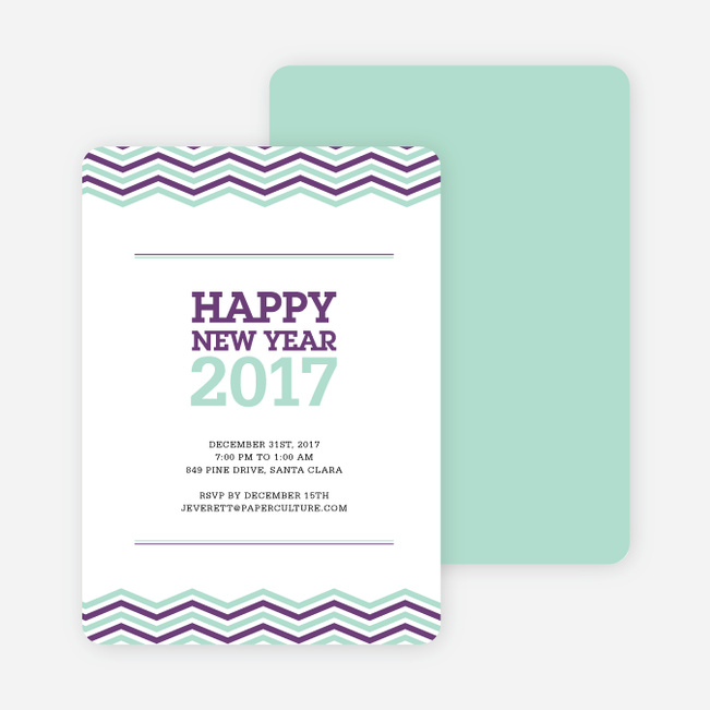 New Year Resolutions Party Invitations - Purple