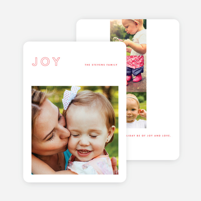 Outline Joy Holiday Cards - Red