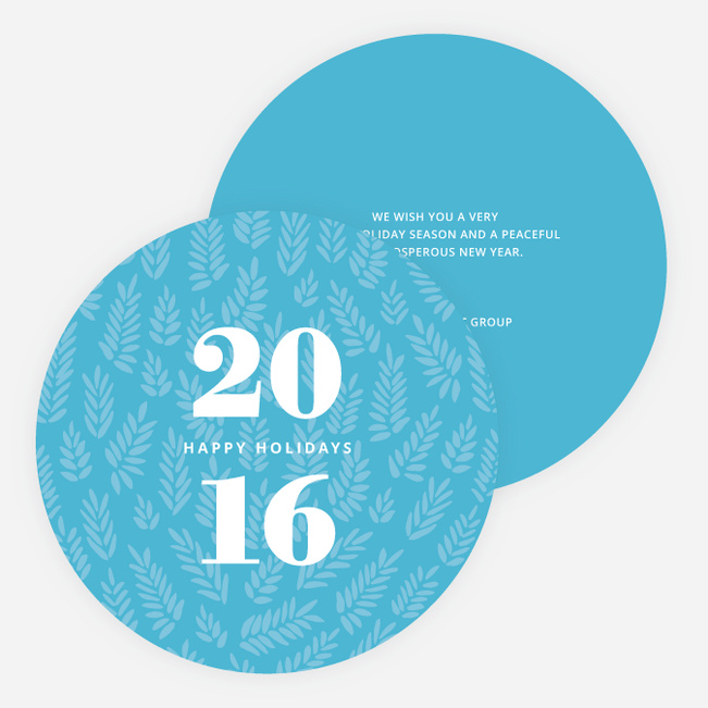 Simple Floral Holiday Cards - Blue