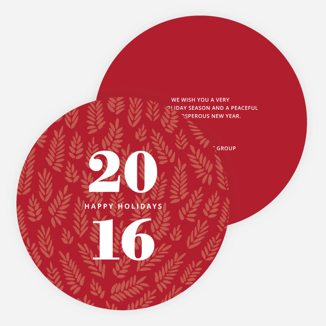 Simple Floral Holiday Cards - Red