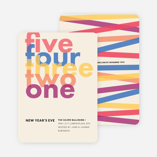 Stacked Countdown New Year Cards - Pink