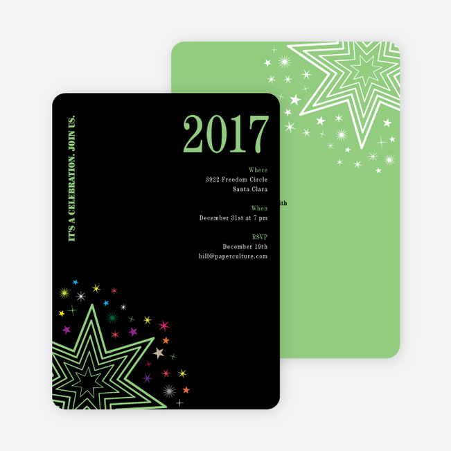 Starburst New Year’s Invitations - Basil