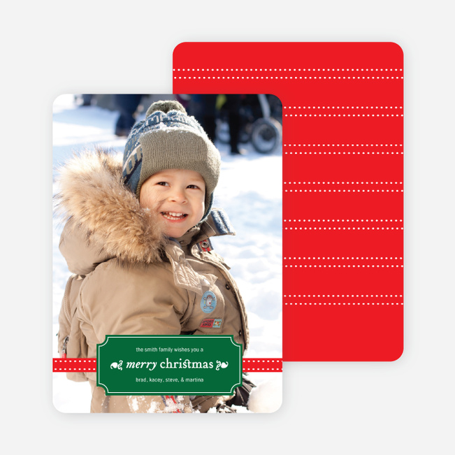 Christmas Label Holiday Photo Cards - Jade
