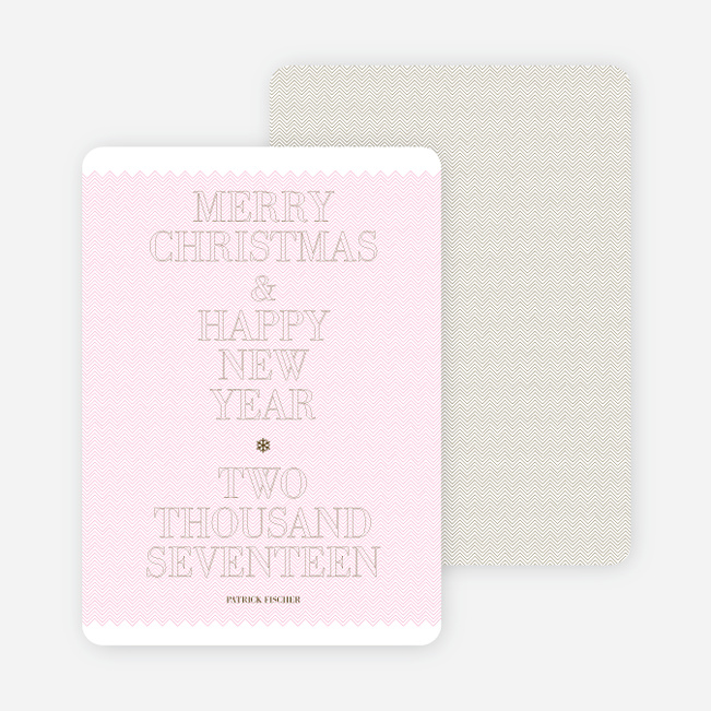 Simple and Bold: Modern Holiday Card - Pink Blush