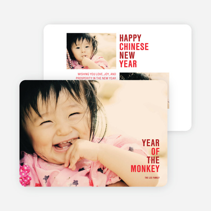 Year of the Monkey Photo Cards - Red