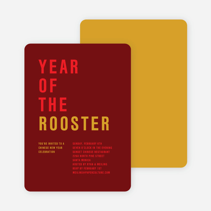Year of the Rooster Storyline - Modern Maroon