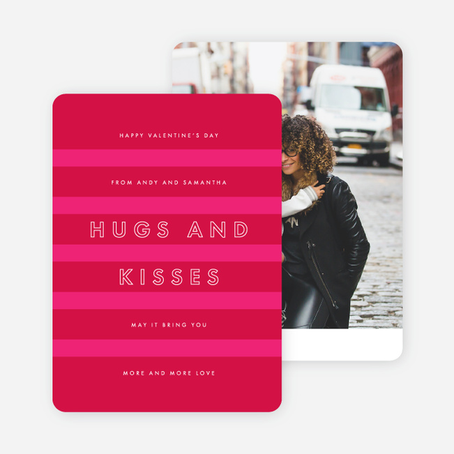 Valentine’s Stripes Valentine’s Day Cards - Pink
