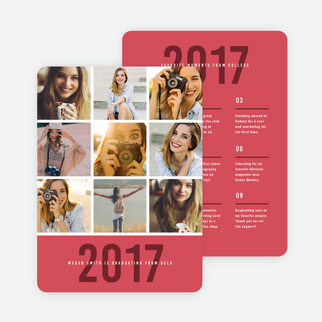 Review Time Graduation Announcements - Red