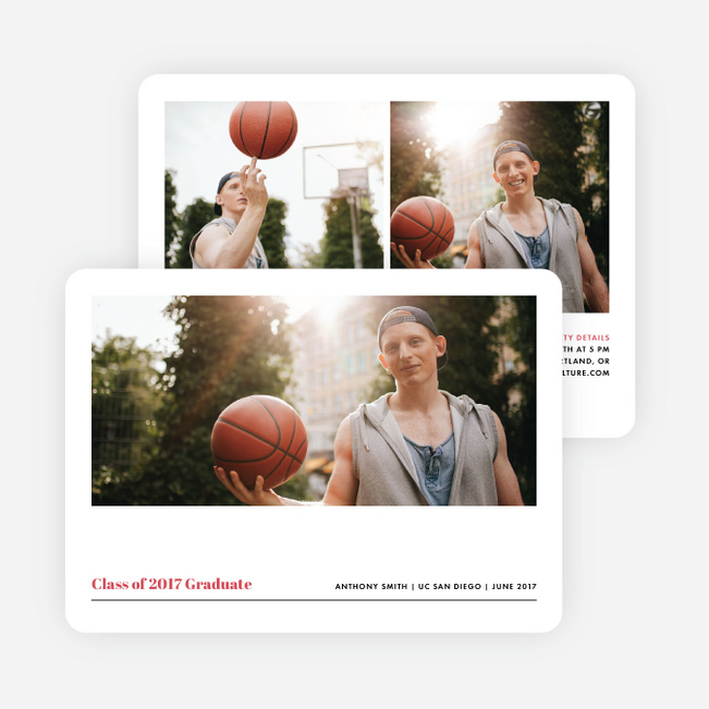 Underline Graduation Announcements - Red