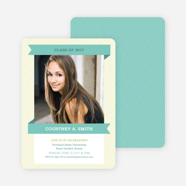 Graduation Banner Invitations - Teal Tart