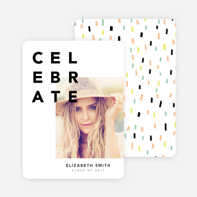 Celebration and Confetti Graduation Invitations - Orange