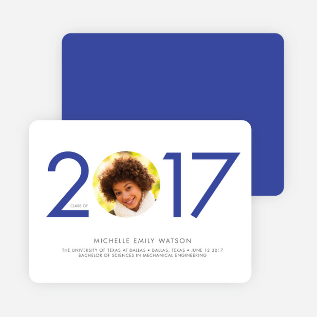 Graduation Announcement Year Cutout - Blue