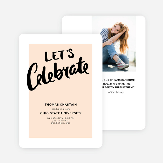 Let’s Celebrate Graduation Invitations - Beige