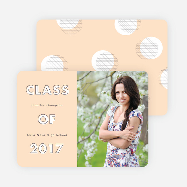 Modern Circles Graduation Announcements for High School - Orange