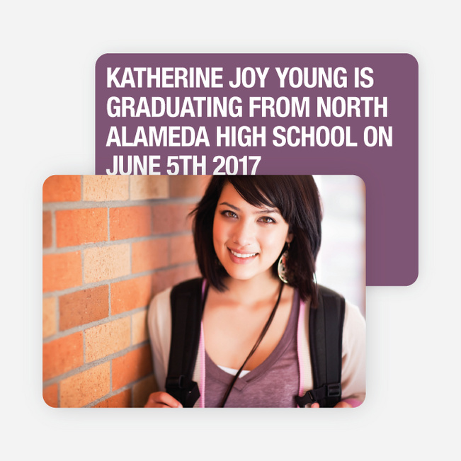 Bold Graduation Announcements and Invitations - Purple