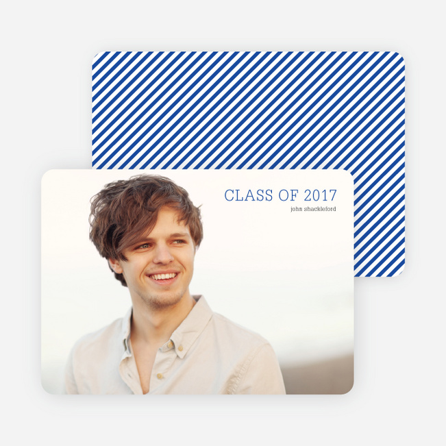Graduation Cards with Simple Stripes - Red