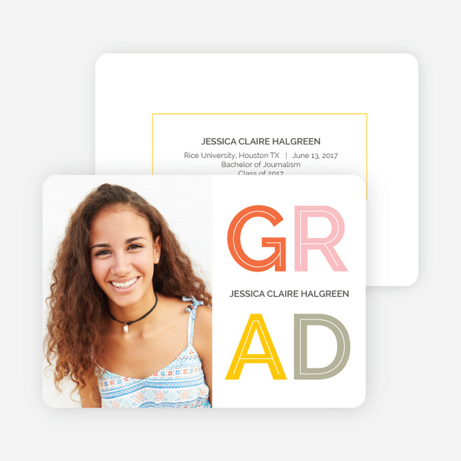 Happy Grad Graduation Announcements - Yellow