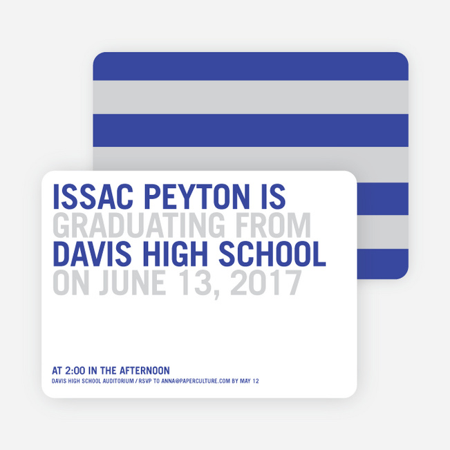 Simple Graduation Invitations - Cool Blue
