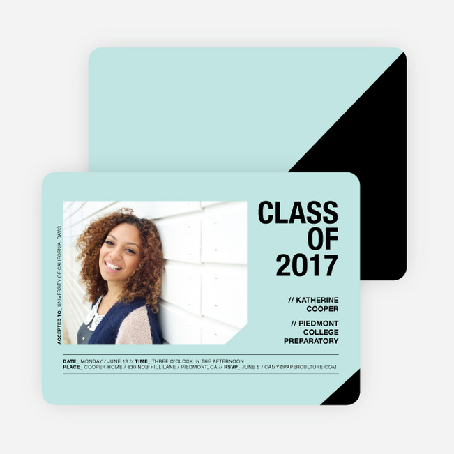 Unique Photo Graduation Announcements - Blue