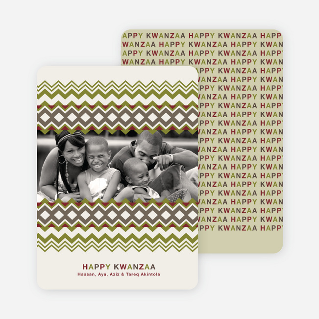 Cherished Memories Kwanzaa Holiday Photo Cards - Bamboo